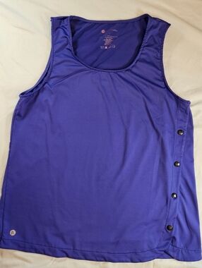 Tema Athletics Womens Purple Sleeveless Athletic Scoopneck Tank Top Size Large